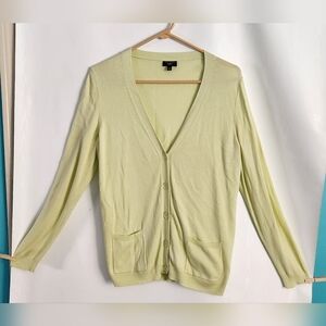 Talbots Petites Women's L/S Light Green Button Down Cardigan Sweater Size M